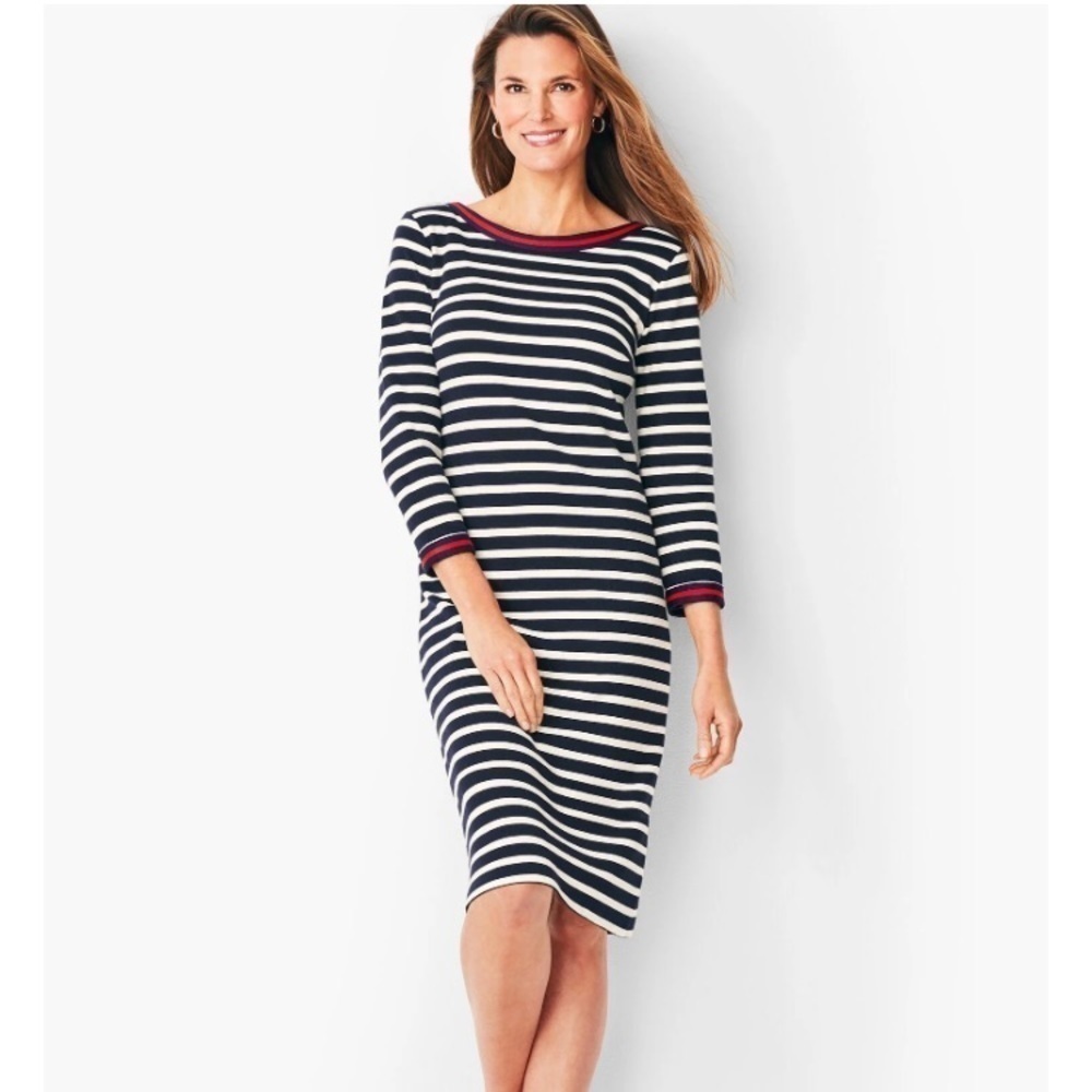 Talbots Striped Shift Dress Size Large